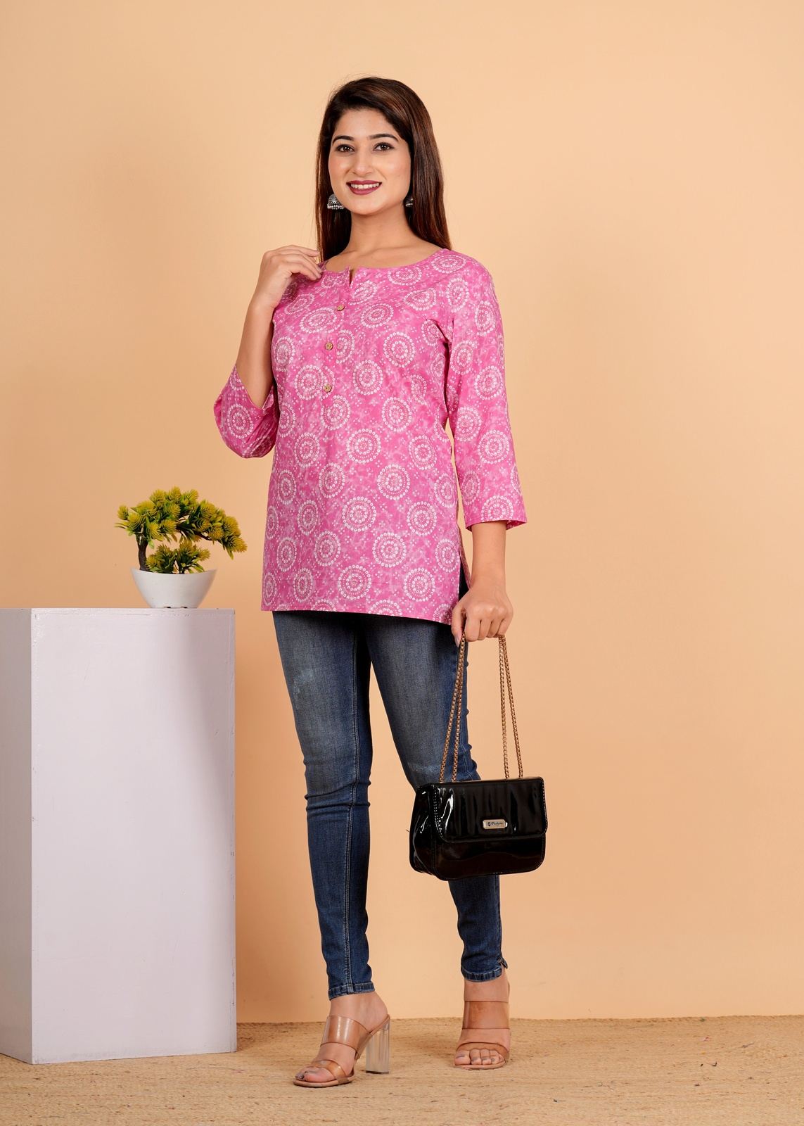Sanganeri Printed Women’s short kurti