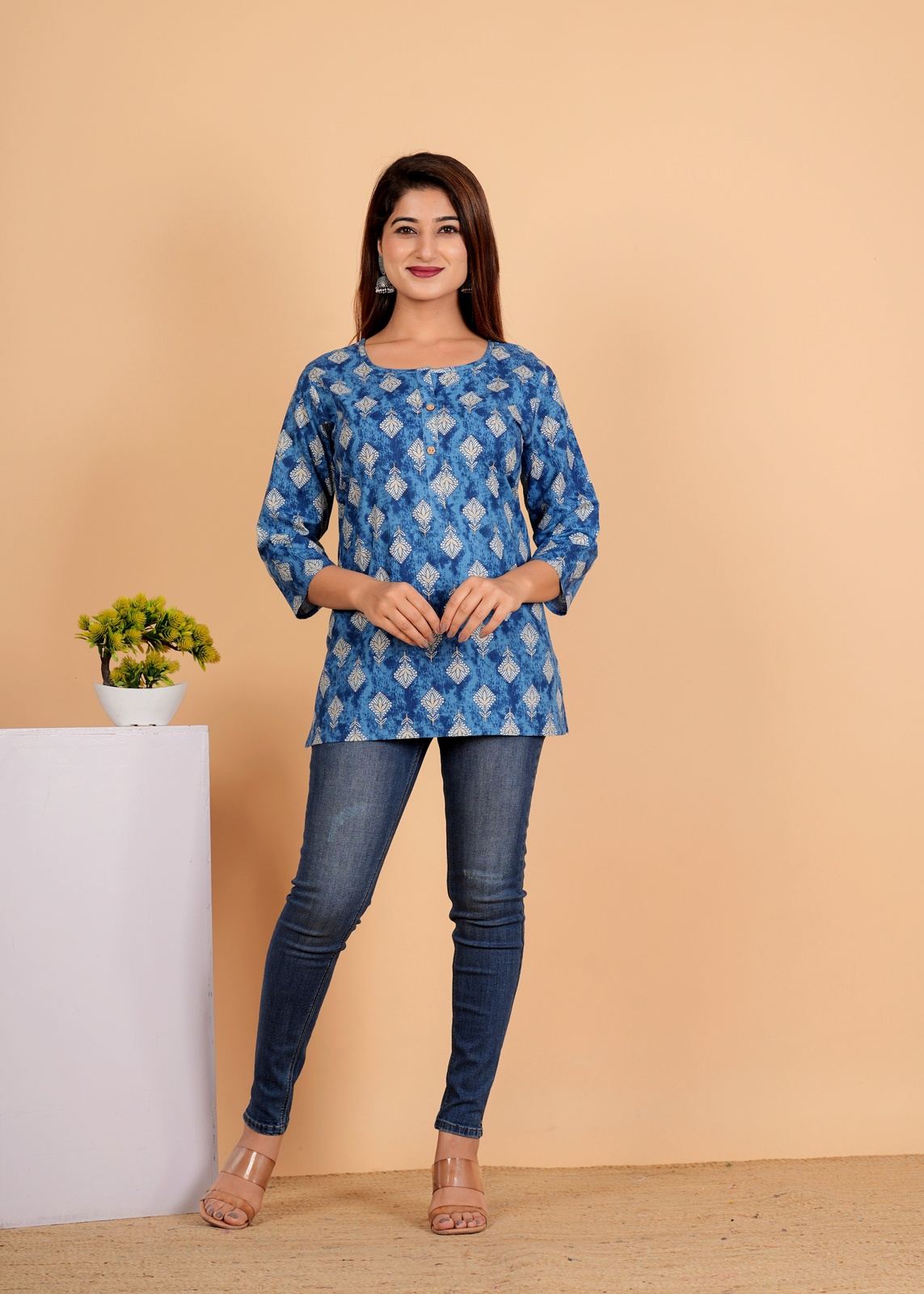 Sanganeri Printed Women’s short kurti