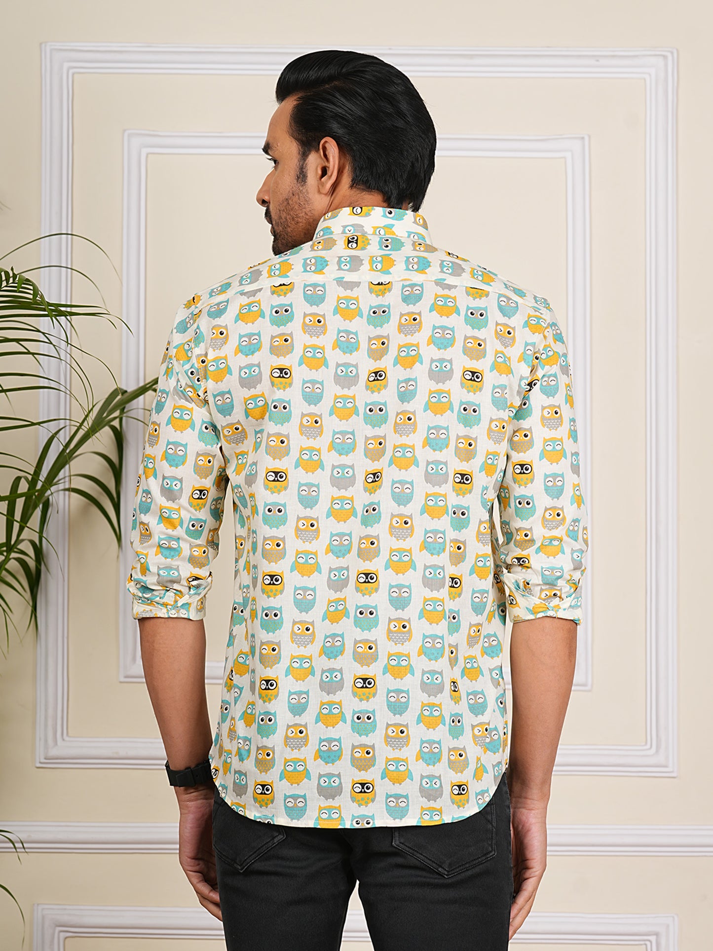 Multi color Owl Printed Full Sleeves Shirt