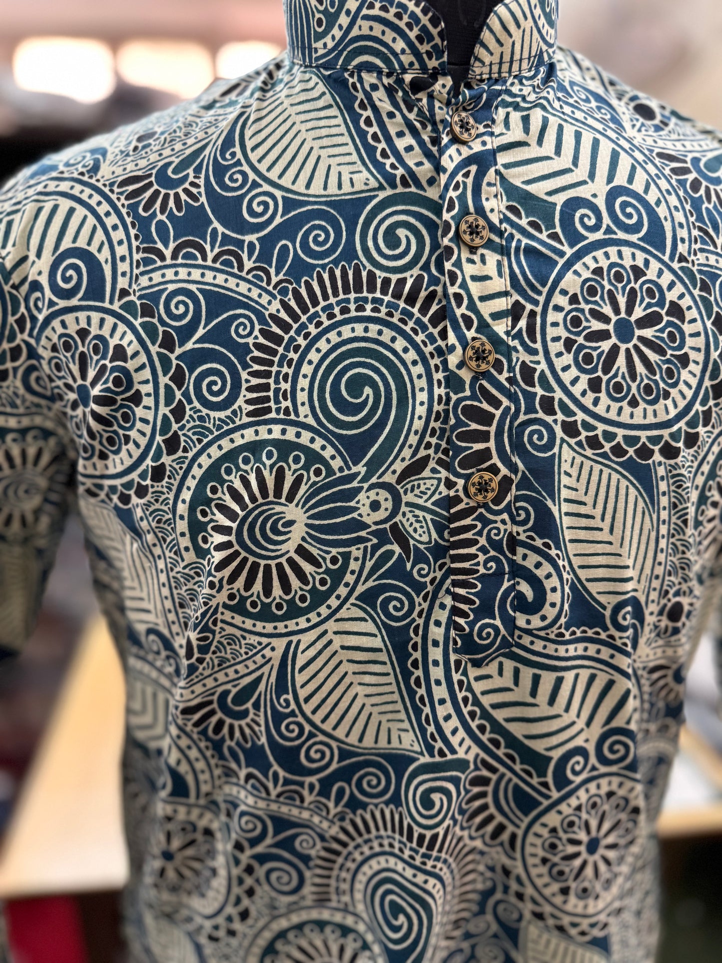 Shahi Ambi Printed Full Sleeves Long Kurta for Men