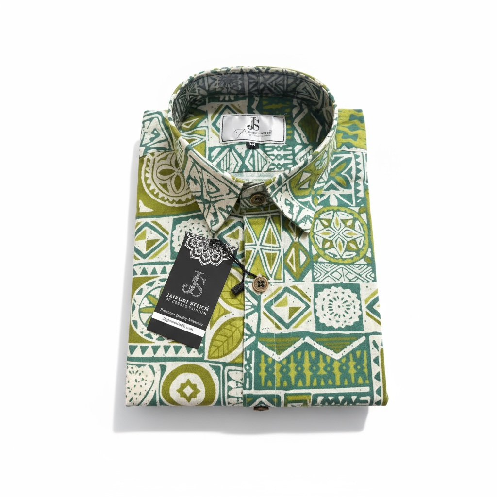 Hara Mosaic Printed Mens Half Sleeves Cotton Shirt