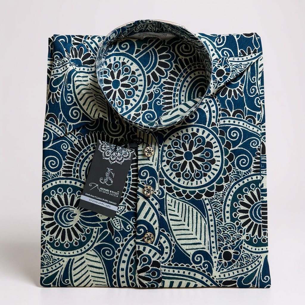 Shahi Ambi Printed Full Sleeves Long Kurta for Men
