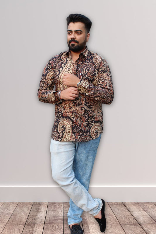 Block printed full sleeves shirts for mens