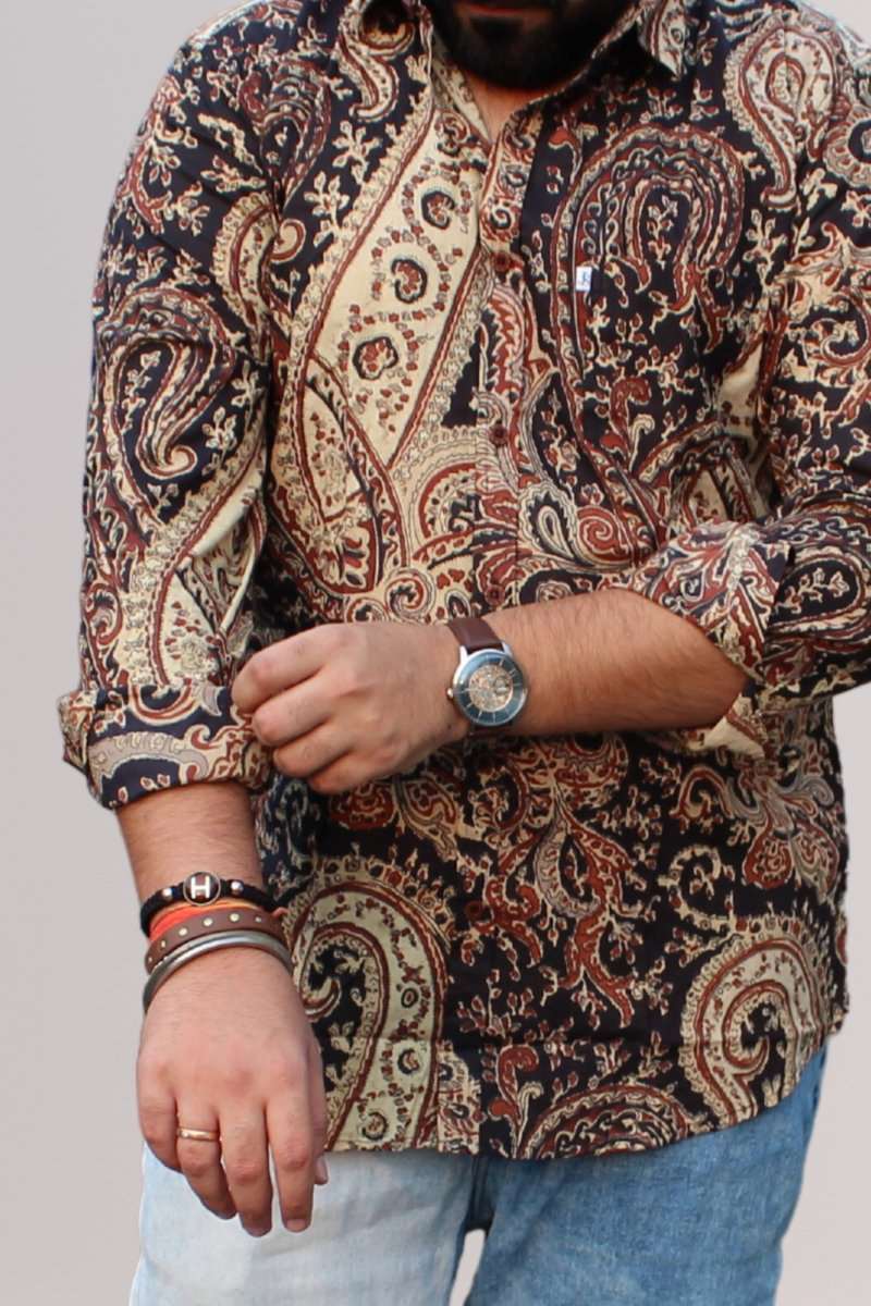 Block printed full sleeves shirts for mens