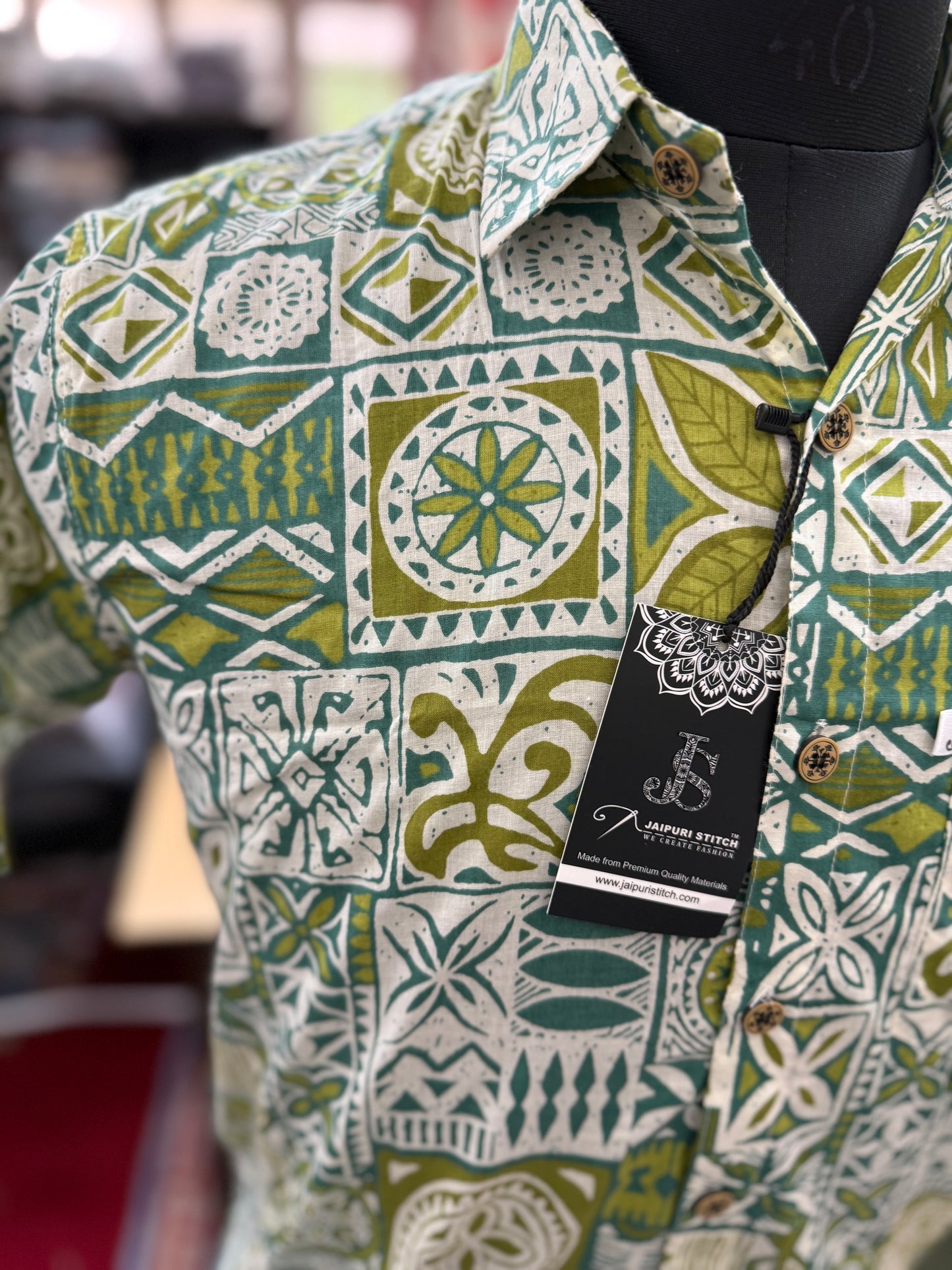 Hara Mosaic Printed Mens Half Sleeves Cotton Shirt
