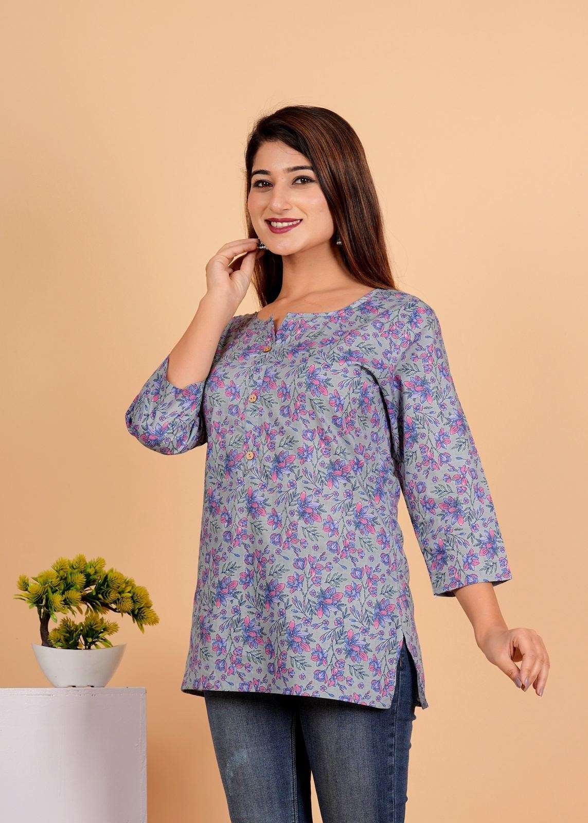 Jaipuri Printed Women’s short kurti