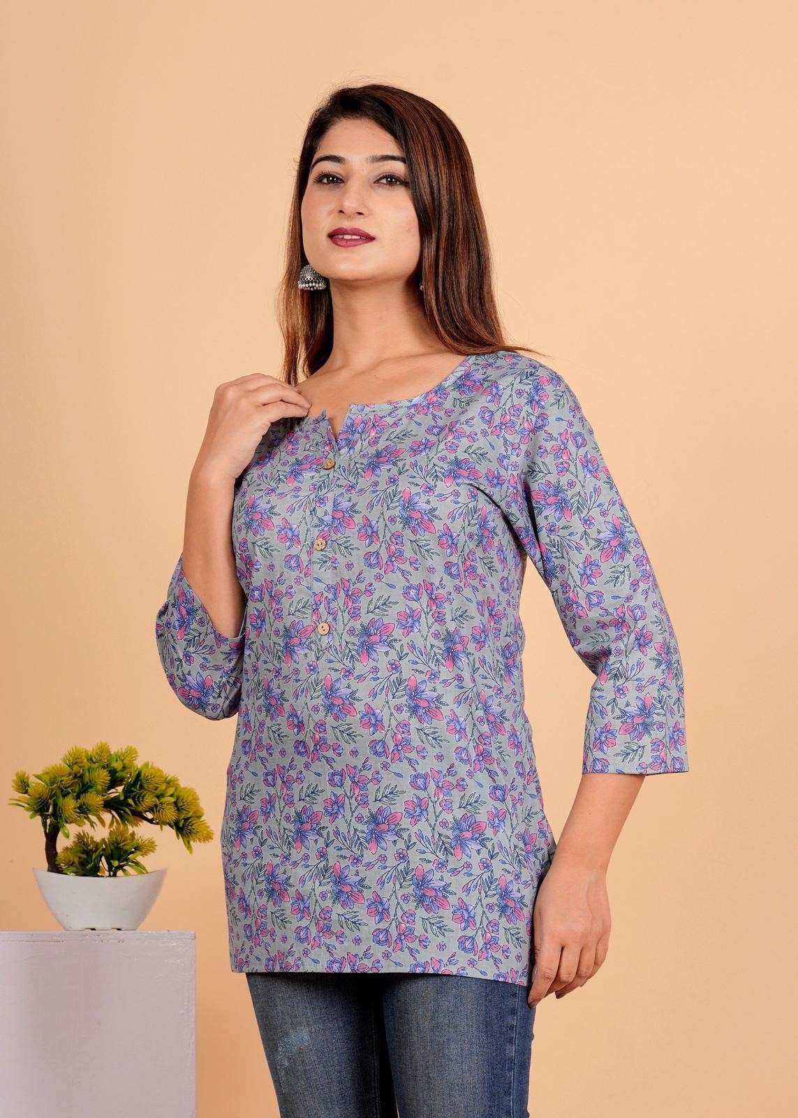 Jaipuri Printed Women’s short kurti