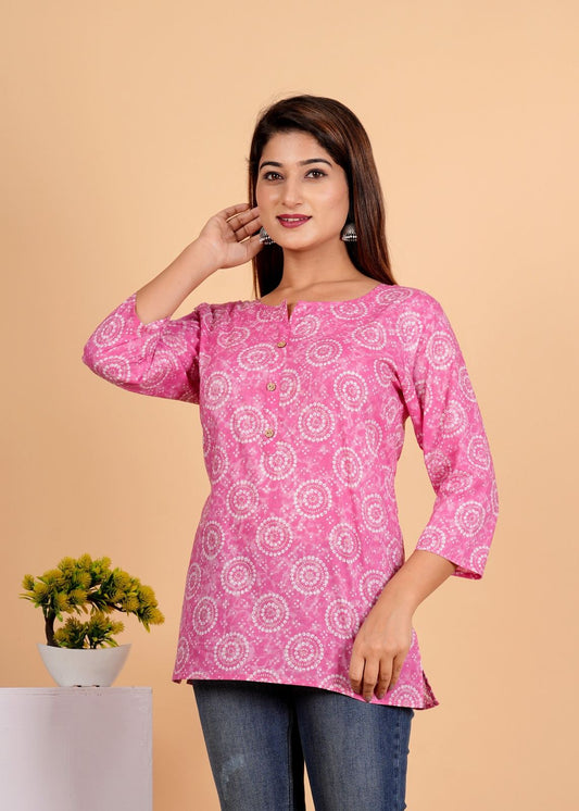 Sanganeri Printed Women’s short kurti