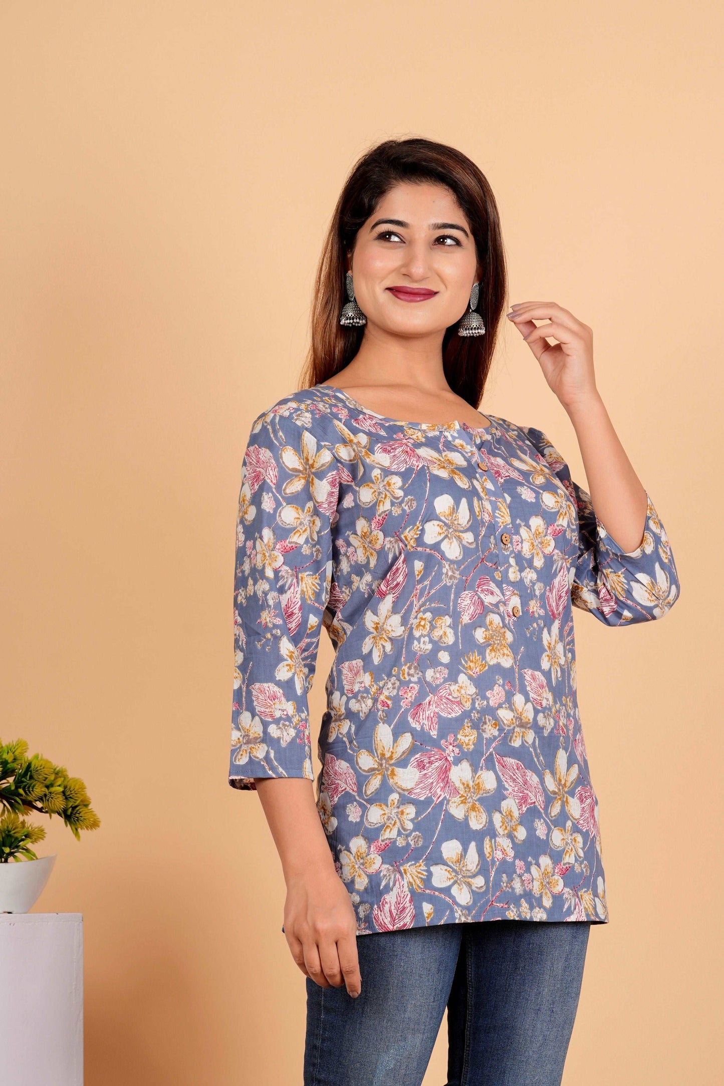 Sanganeri Printed Women’s short kurti