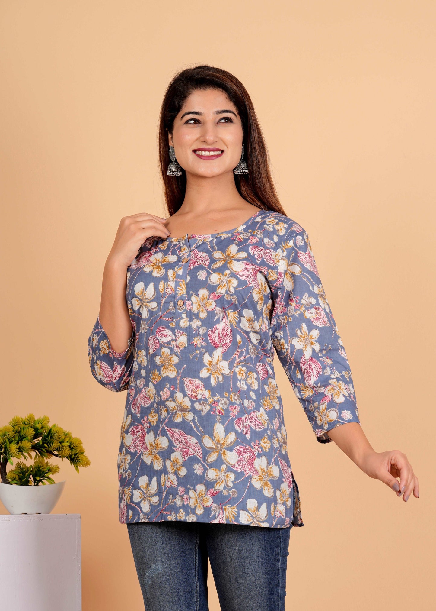 Sanganeri Printed Women’s short kurti