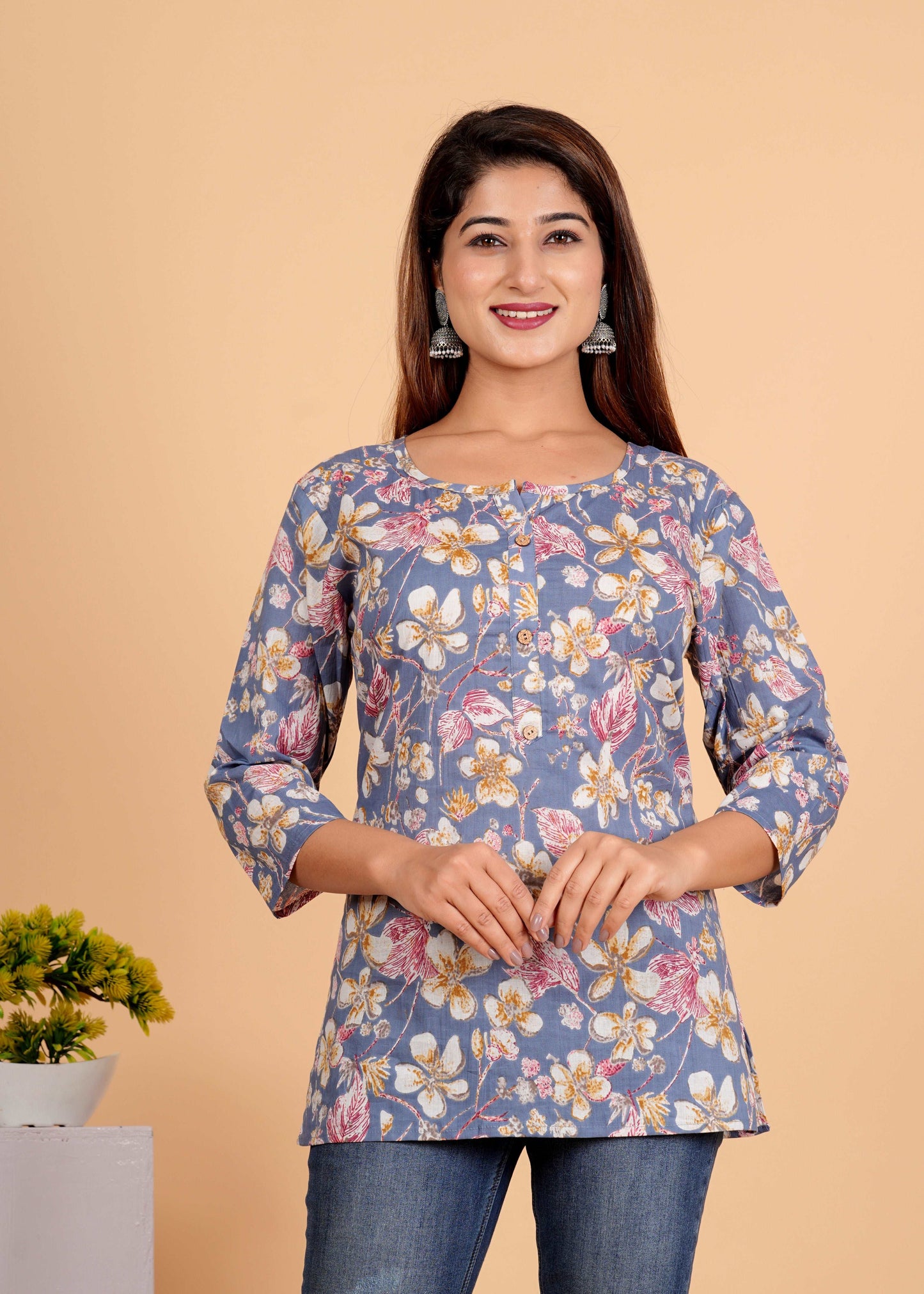 Sanganeri Printed Women’s short kurti