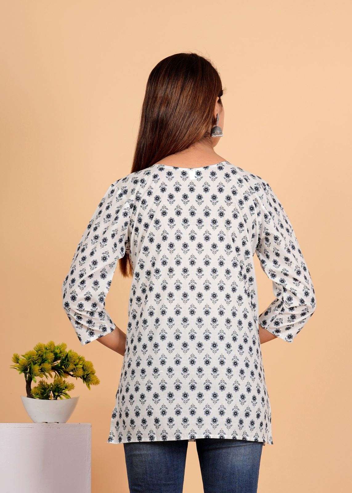 Sanganeri Printed Women’s short kurti