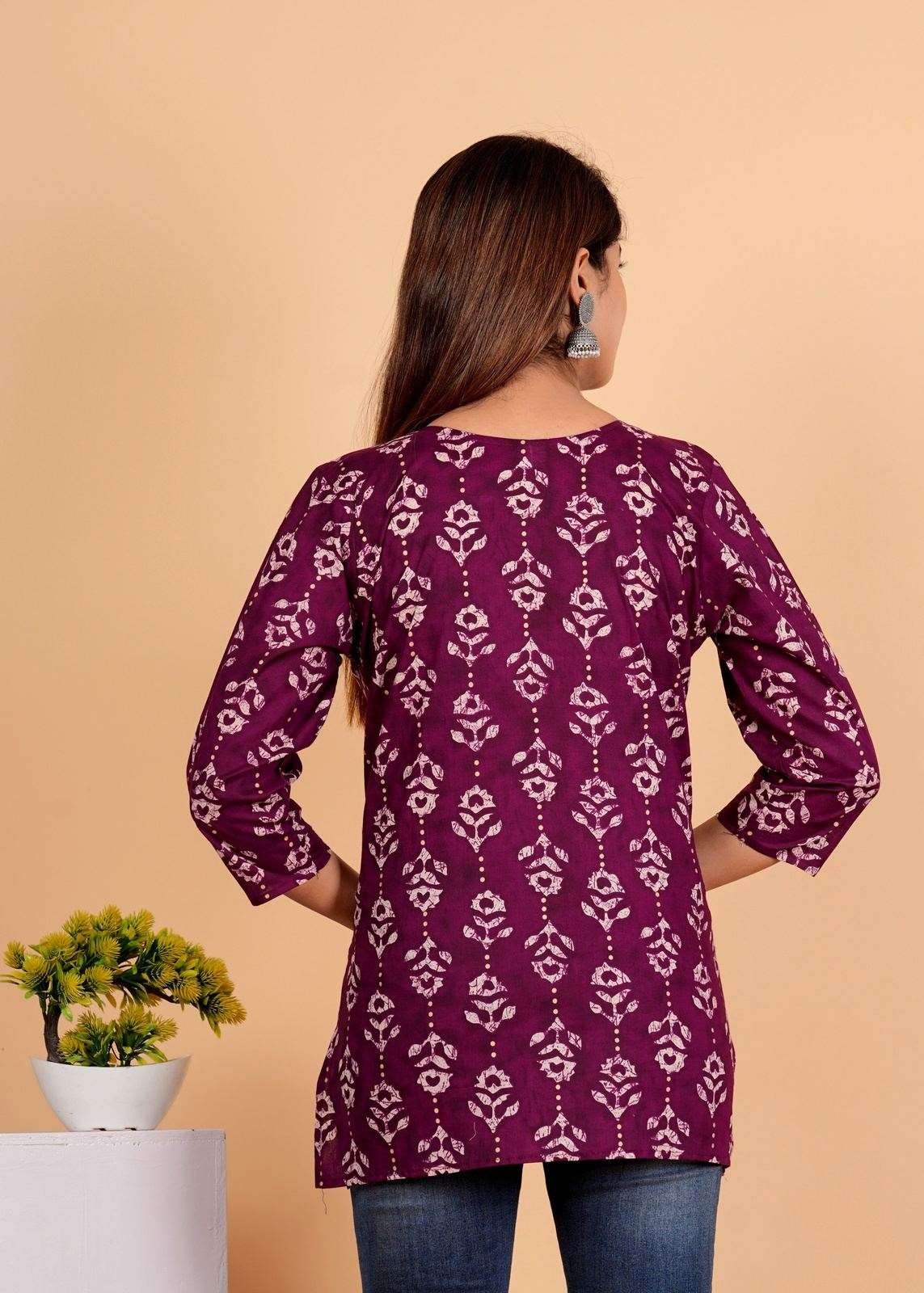 Sanganeri Printed Women’s short kurti