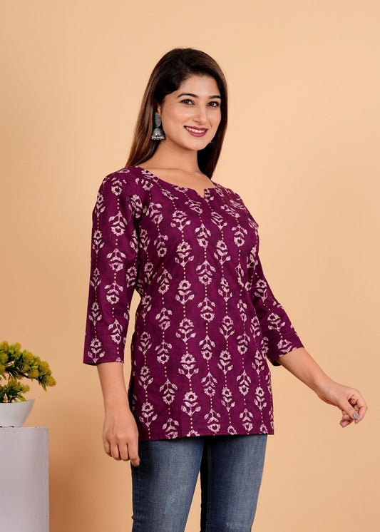 Sanganeri Printed Women’s short kurti