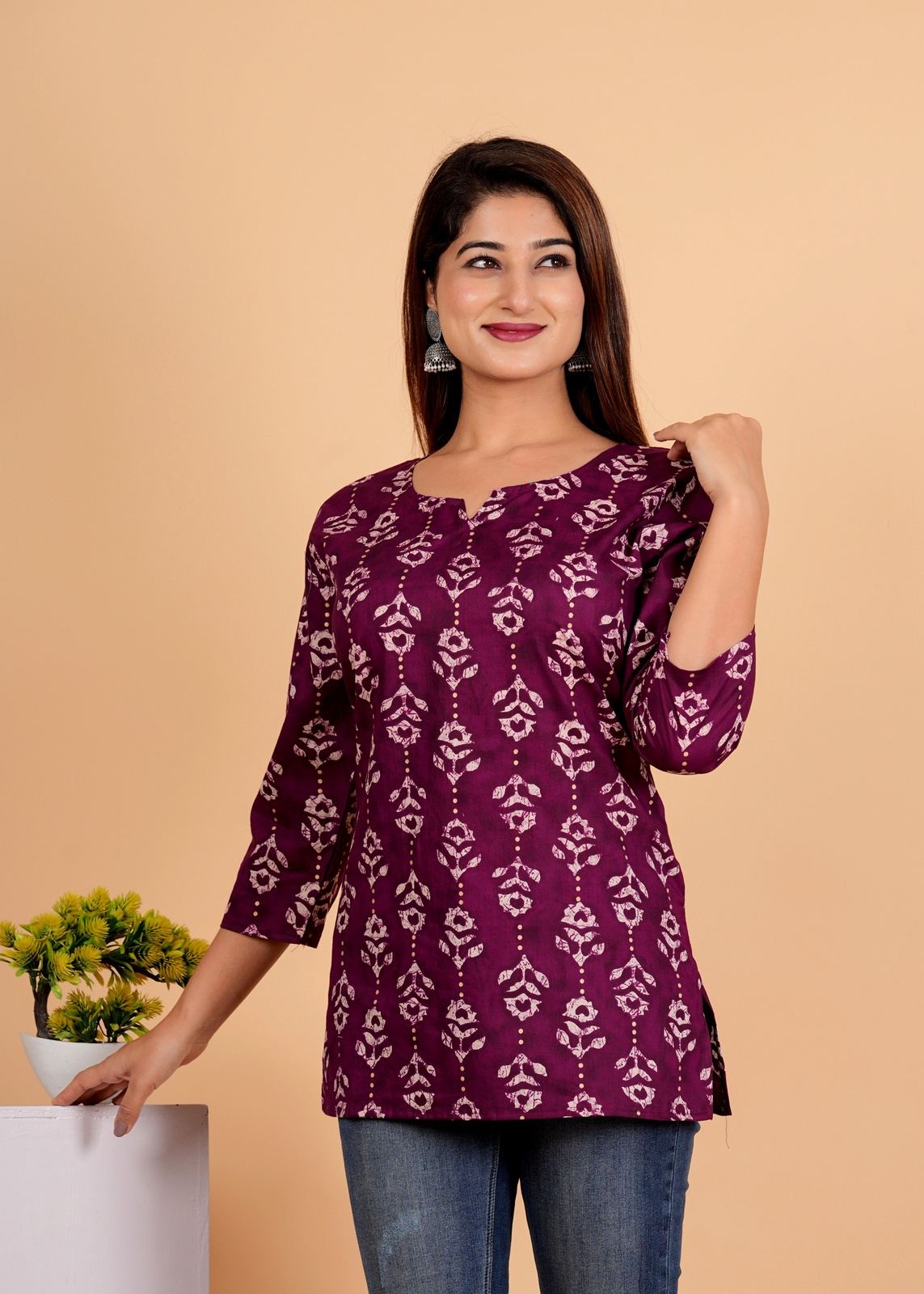 Sanganeri Printed Women’s short kurti