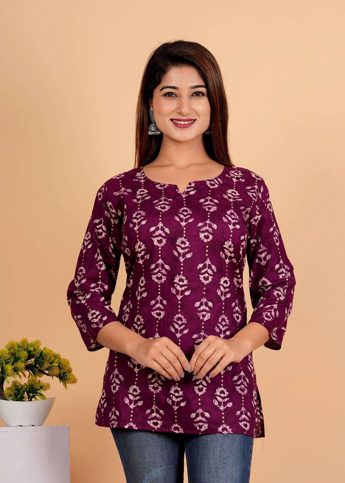 Sanganeri Printed Women’s short kurti