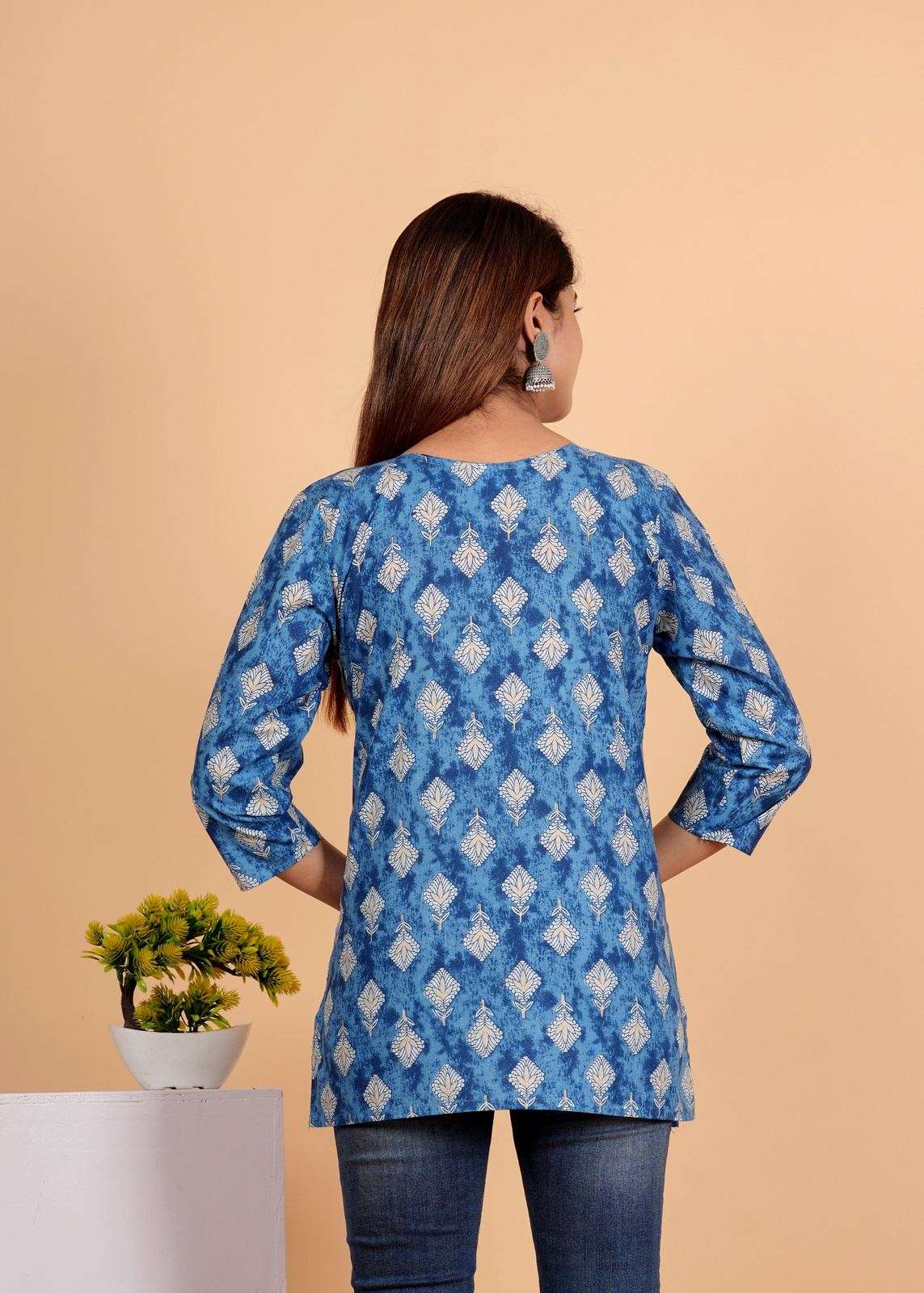 Sanganeri Printed Women’s short kurti