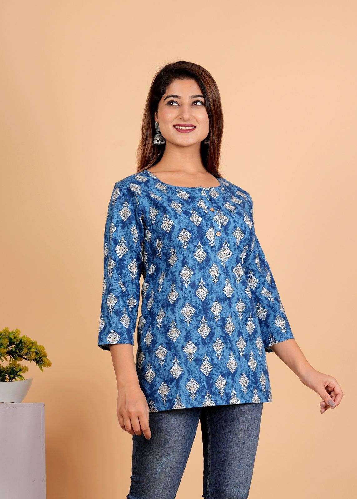 Sanganeri Printed Women’s short kurti