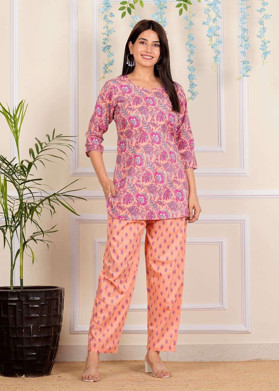 Sanganeri printed Cotton Co-Ord set for Women