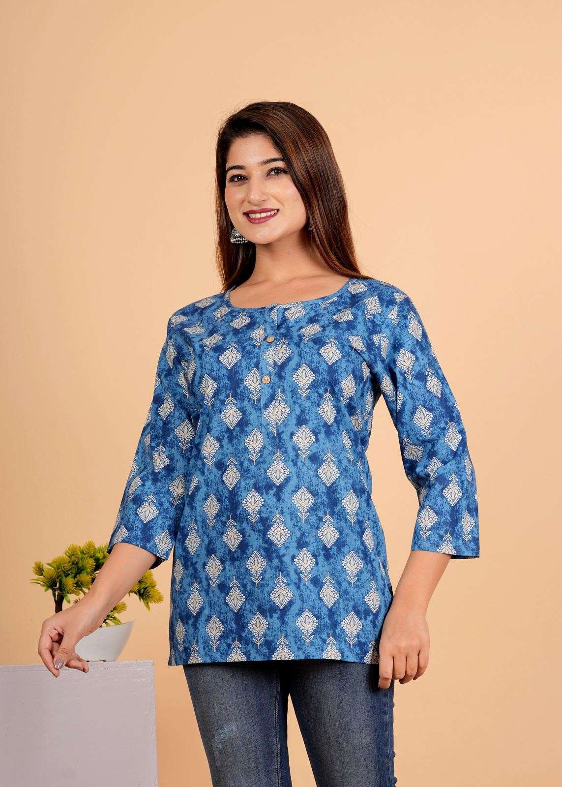 Sanganeri Printed Women’s short kurti