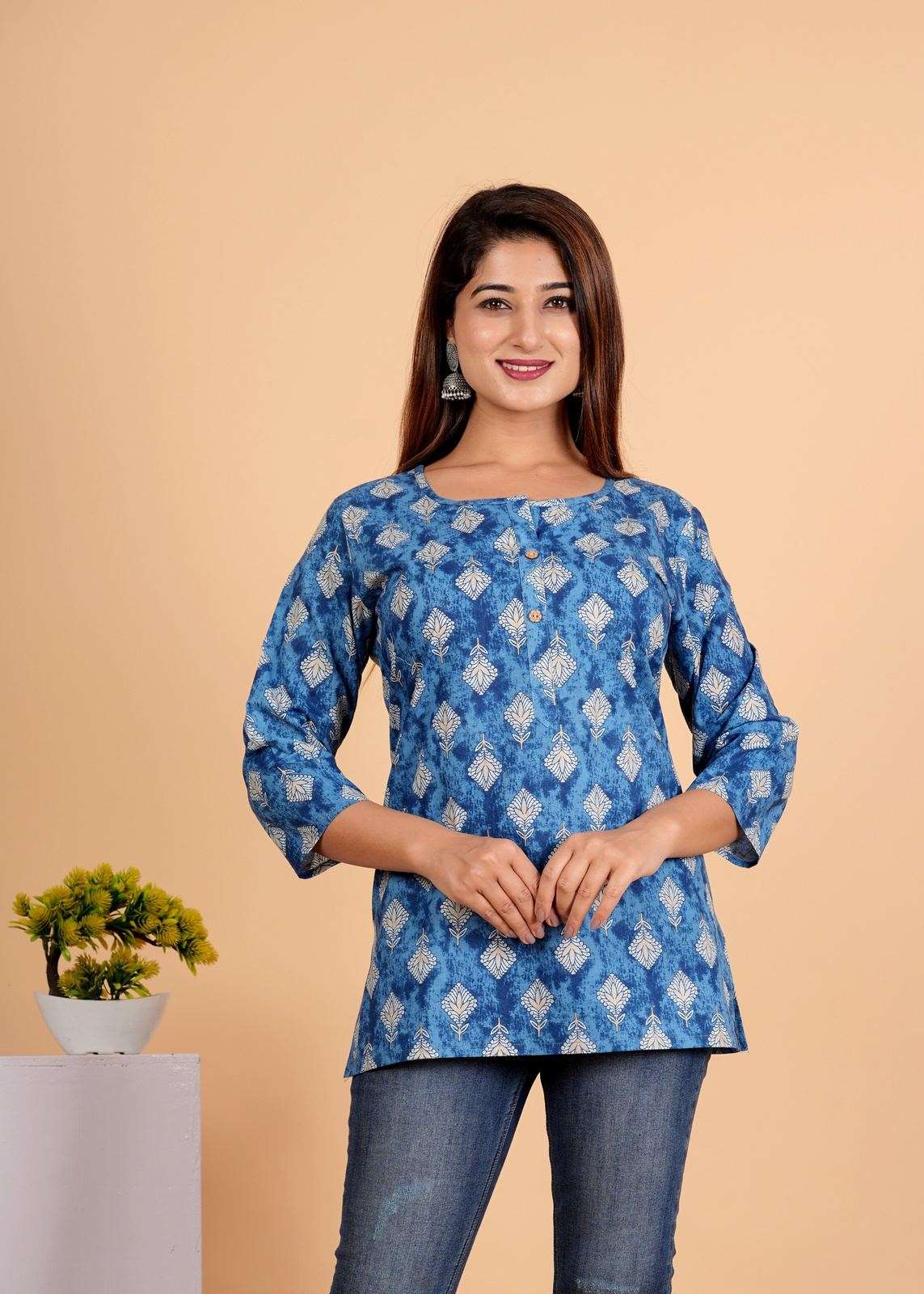 Sanganeri Printed Women’s short kurti