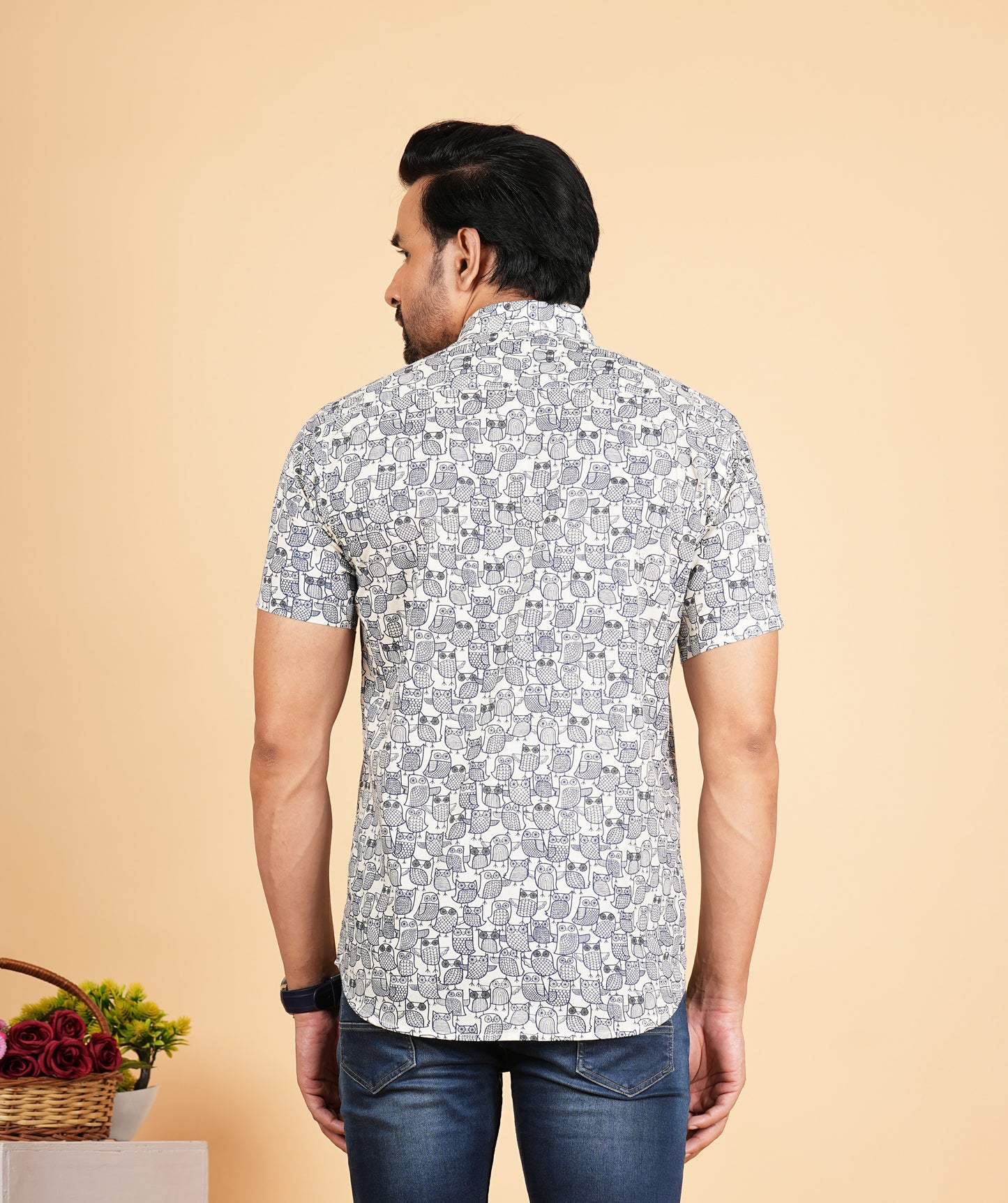 Owl Printed Half Sleeves Shirts for Men's