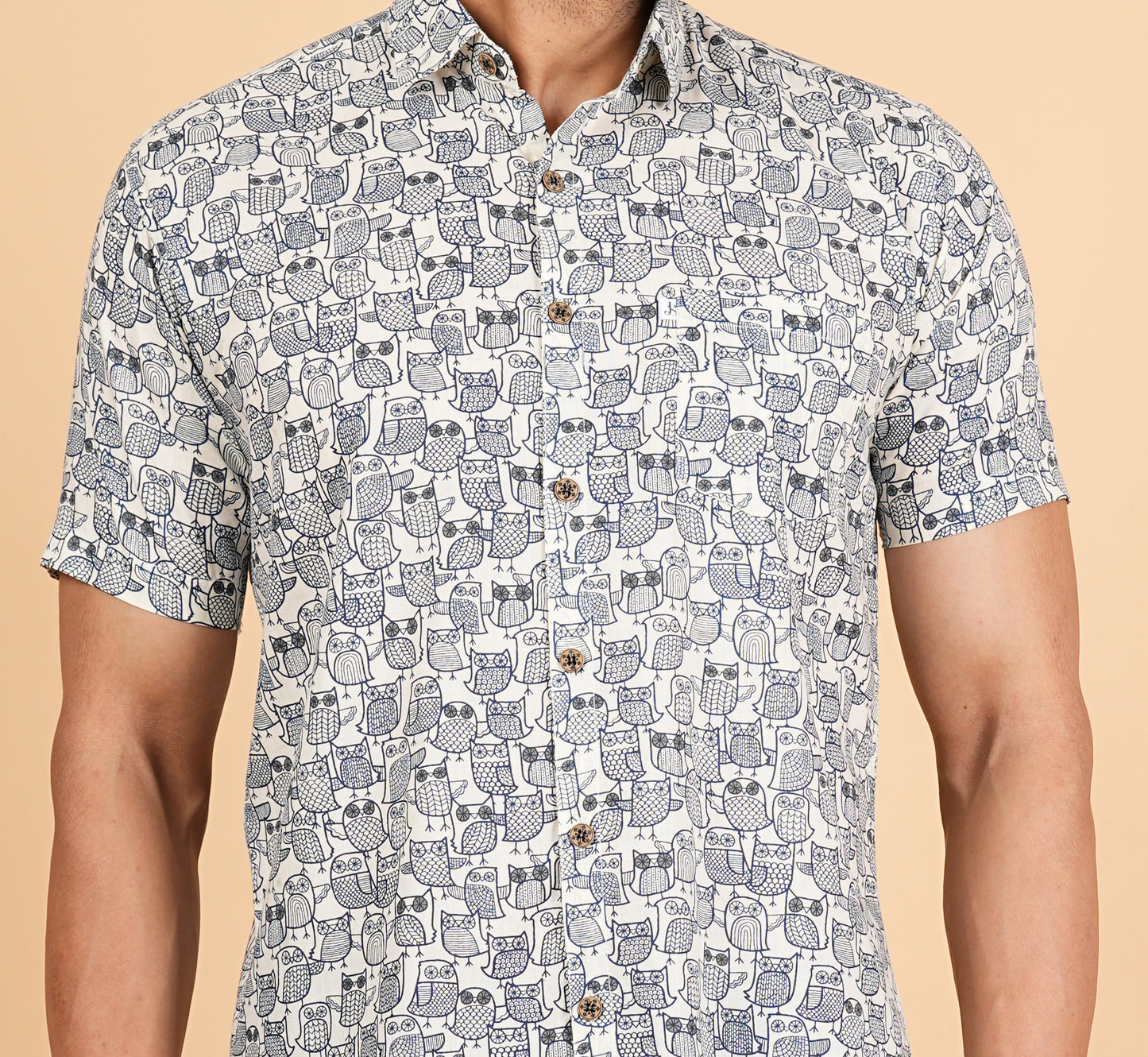 Owl Printed Half Sleeves Shirts for Men's