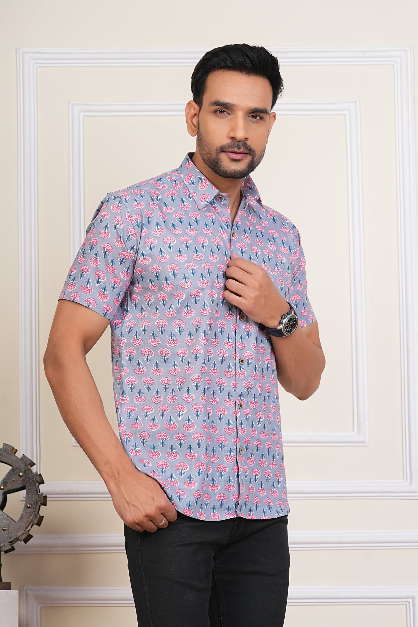 Booti Printed Breezy Feel Half Sleeves Shirts for Men's
