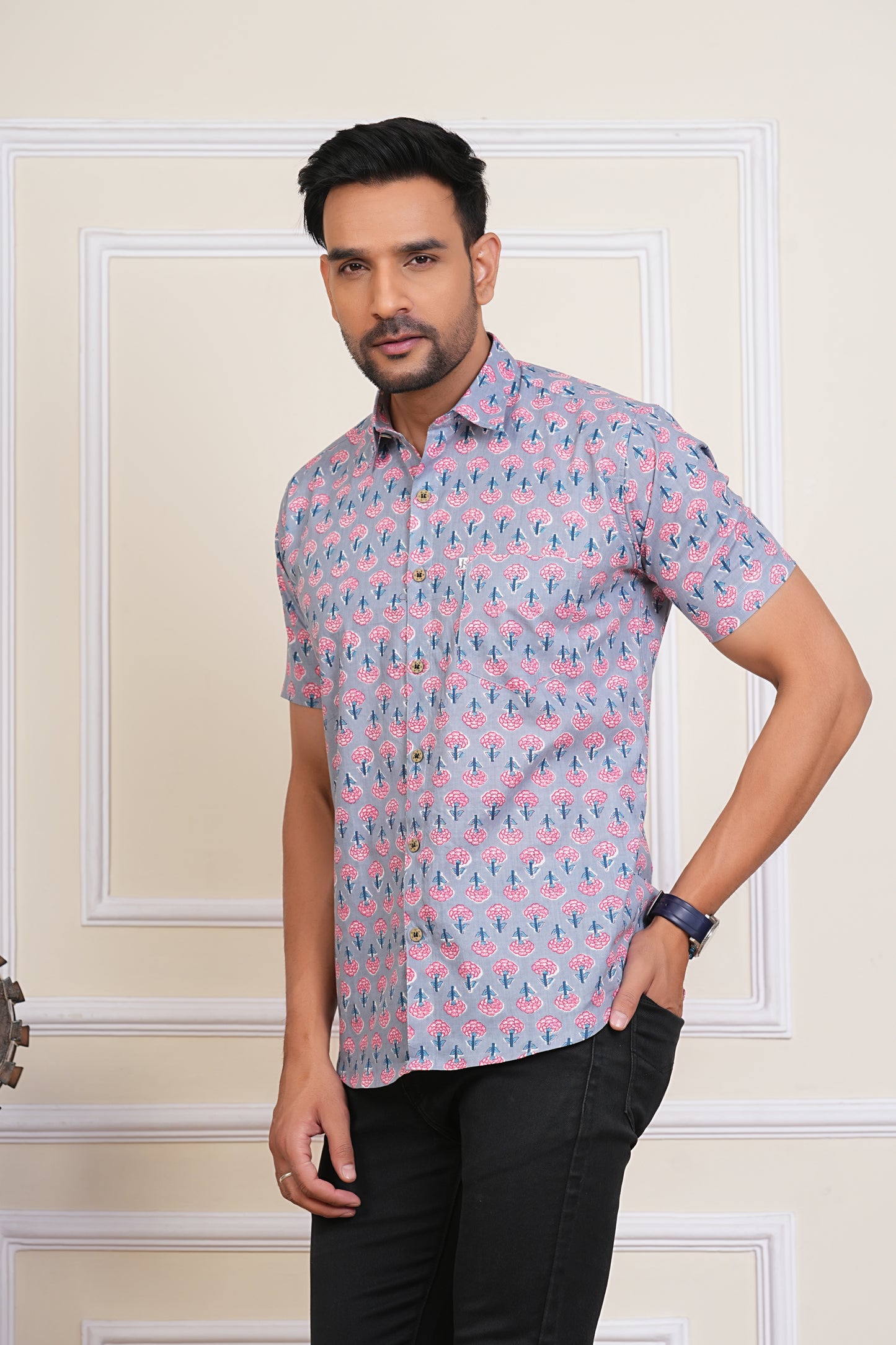 Booti Printed Breezy Feel Half Sleeves Shirts for Men's
