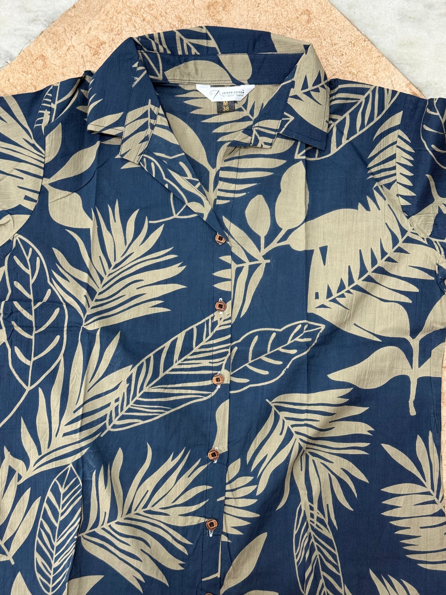 Blue Tropical Cotton Co-Ord Set for Women