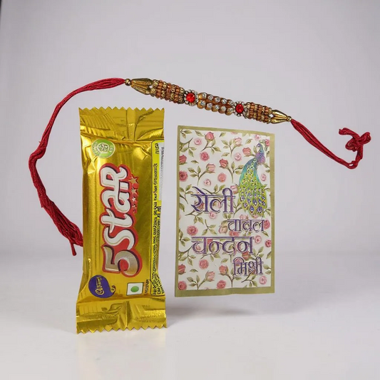 Rakhi Gift Combo (Rakhi + Tilak Pack + Chocolate)