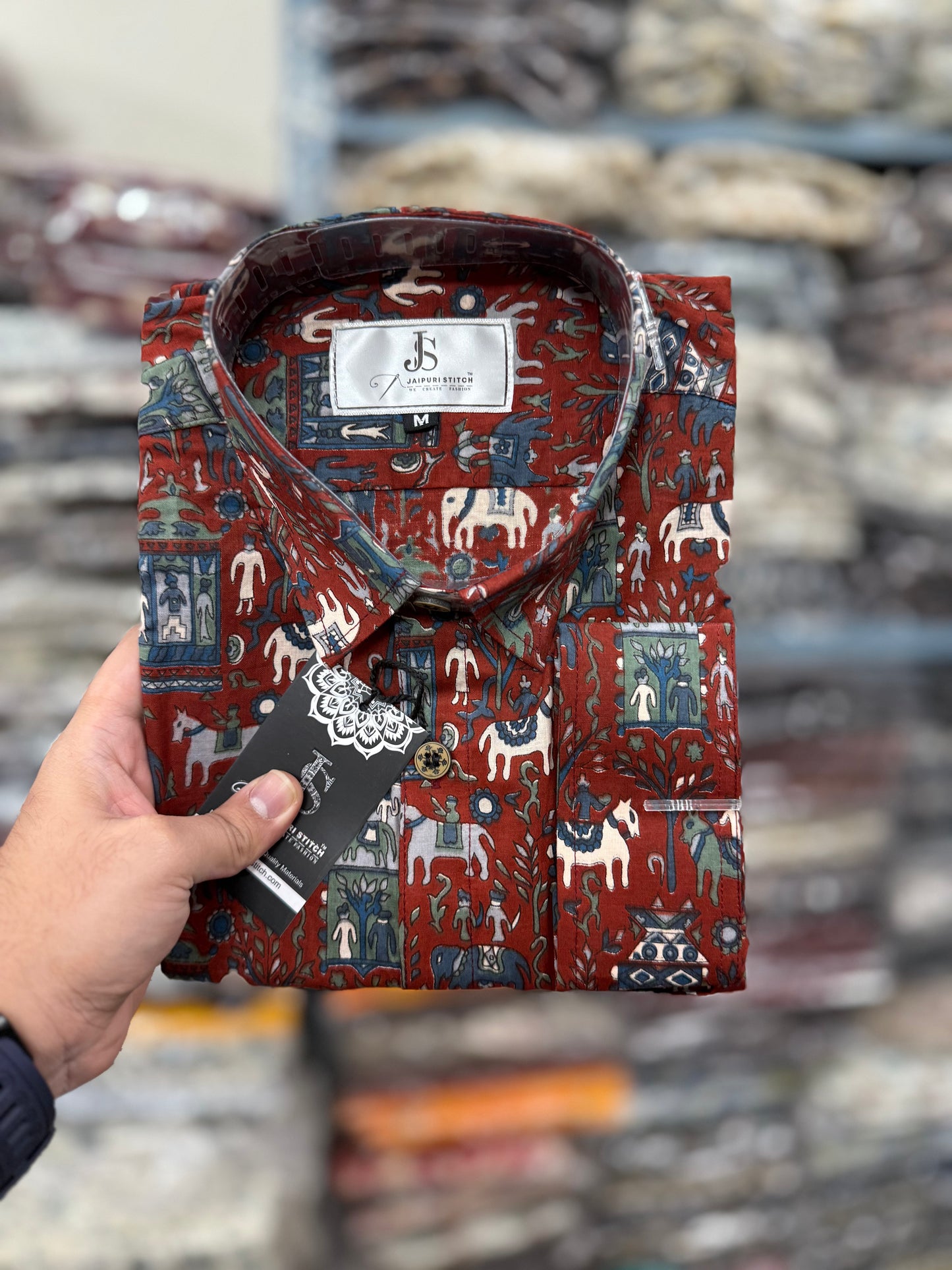 Rust Palace Parade Printed Full Sleeves Cotton Shirt for Men