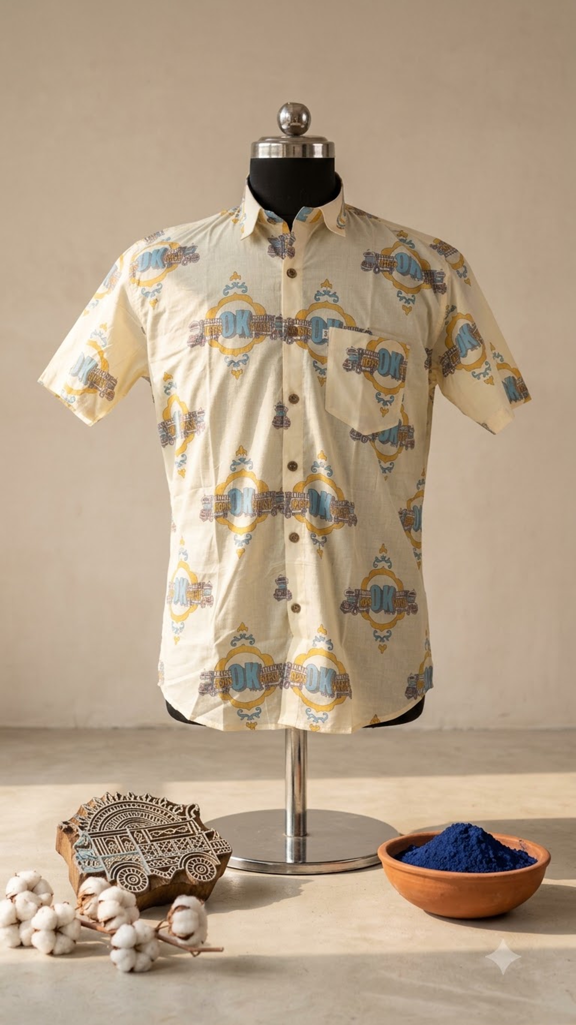 Horn Ok Print Men’s Half Sleeve Shirt